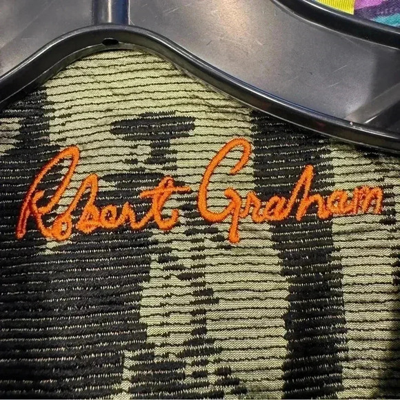 Robert Graham men’s striped & paisley button down shirt size large - Picture 3 of 11